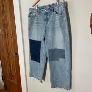 ONE OF A KIND hand customized Madewell low slung curvy jeans 100% cotton 18